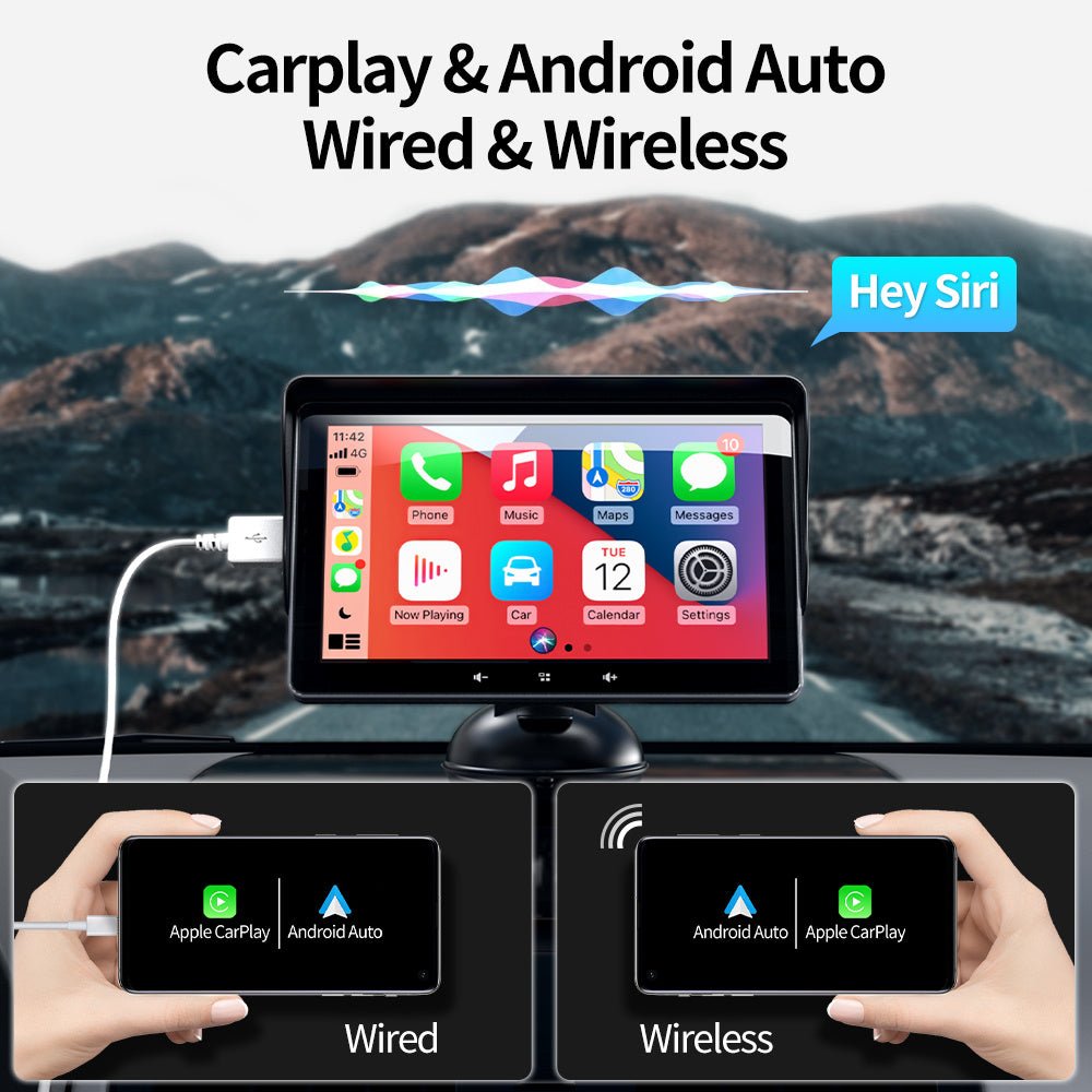 Affichage CarPlay sans fil pour voiture 7, interface allume - cigare, ventouse universelle. - KaoKao