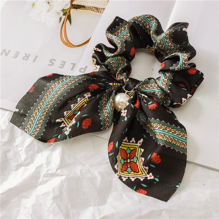 Anneau pour gros intestin avec pendentif en perle, serre - tête pour femme, nœud pour cheveux, gros nœud - KaoKao