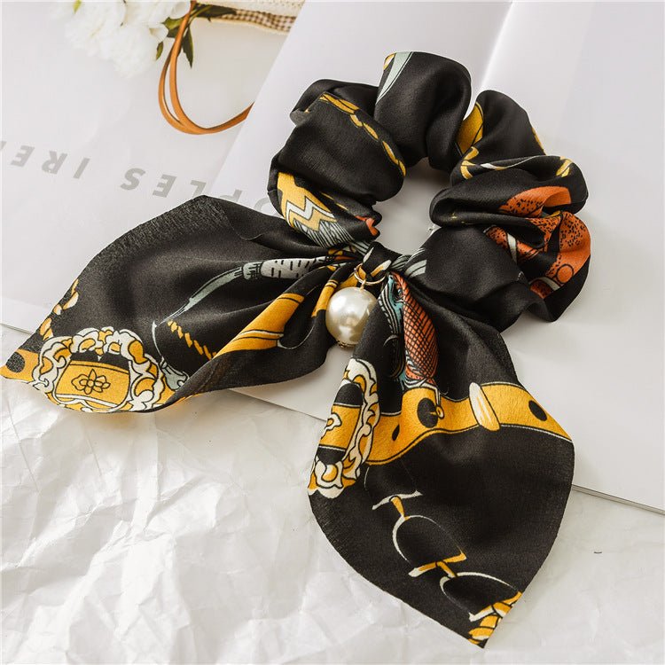 Anneau pour gros intestin avec pendentif en perle, serre - tête pour femme, nœud pour cheveux, gros nœud - KaoKao