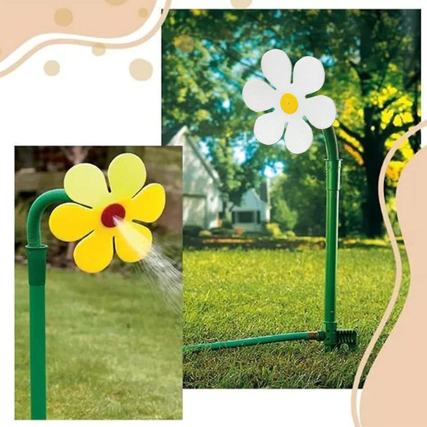 Arroseur de jardin Arroseur en plastique Arroseur tournesol Outil de travail de jardin Arroseurs réglables et tuyaux de jardin - KaoKao
