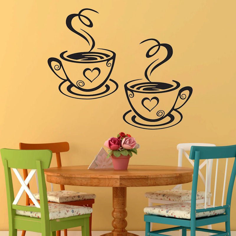 Autocollant mural amovible décoratif de tasse à café - KaoKao