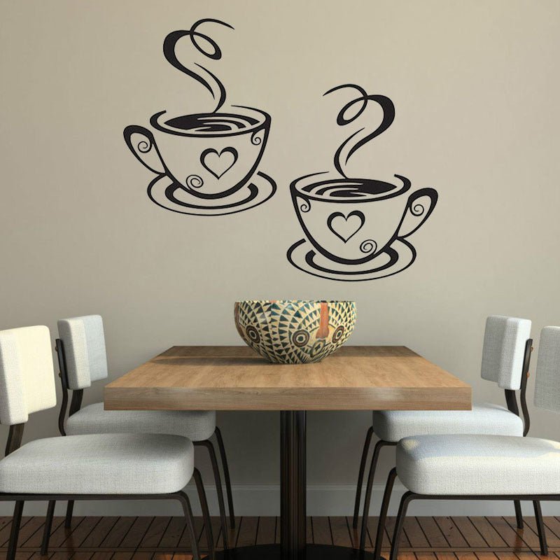 Autocollant mural amovible décoratif de tasse à café - KaoKao