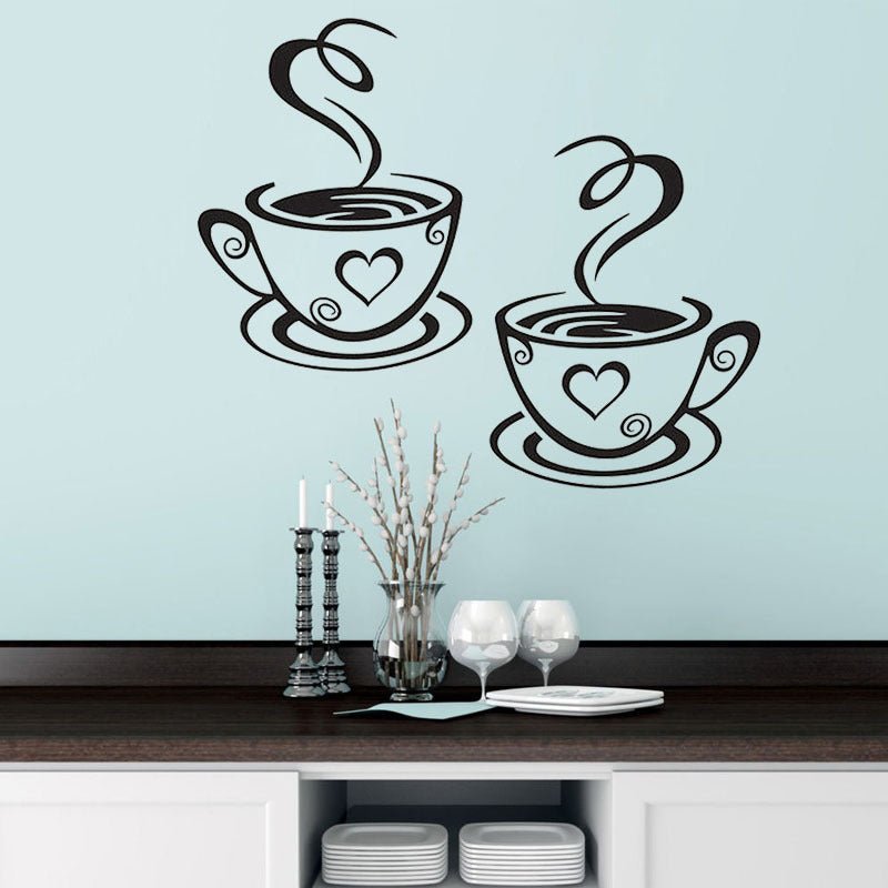 Autocollant mural amovible décoratif de tasse à café - KaoKao