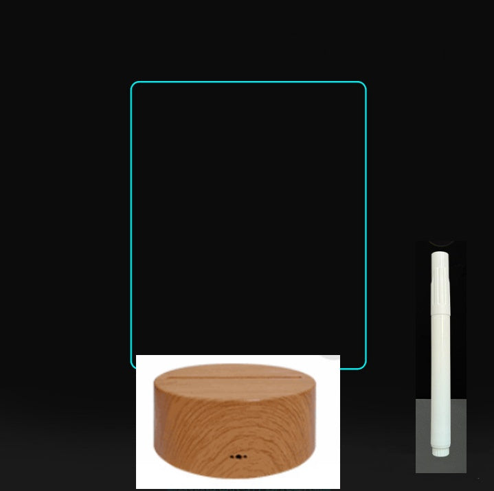 Tableau de message en acrylique 3D avec écriture à la main et lumière LED