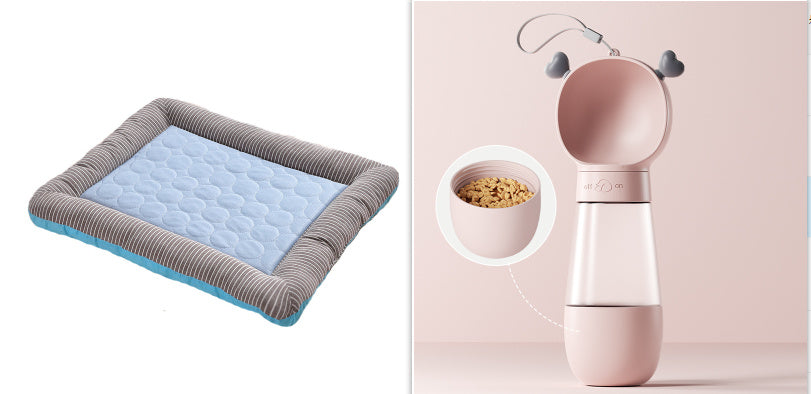 Tapis de refroidissement pour animaux de compagnie pour chiens, chats, chiots et chatons, matelas frais, couverture pour animaux de compagnie en matériau en soie glacée, doux pour le sommeil d'été, bleu, respirant.