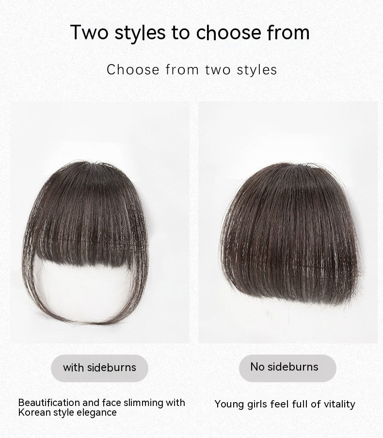 Ensemble de perruques à franges droites en cheveux artificiels naturels pour le front Ensemble de perruques invisibles sans couture