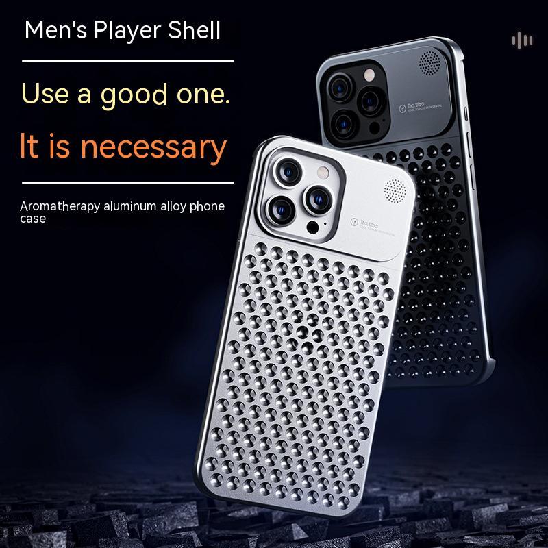 Coque de téléphone en alliage d'aluminium pour 14 13 Pro Max Plus, dissipation de chaleur creuse, anti-chute, coque de téléphone intégrale et résistante aux chocs.