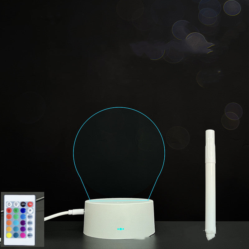 Tableau de message en acrylique 3D avec écriture à la main et lumière LED