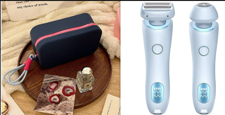 Épilateur 2 en 1, tondeuse rechargeable USB pour femmes, rasoir pour le corps, le visage, les jambes, les aisselles, le bikini, les mains et le pubis.