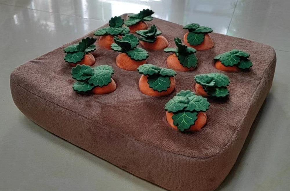Jouet en peluche en forme de carotte pour chien, jouet à mâcher en forme de légume pour chiens, tapis de fouille pour chiens et chats, jouet à mâcher durable pour chiots, accessoires pour chiens.