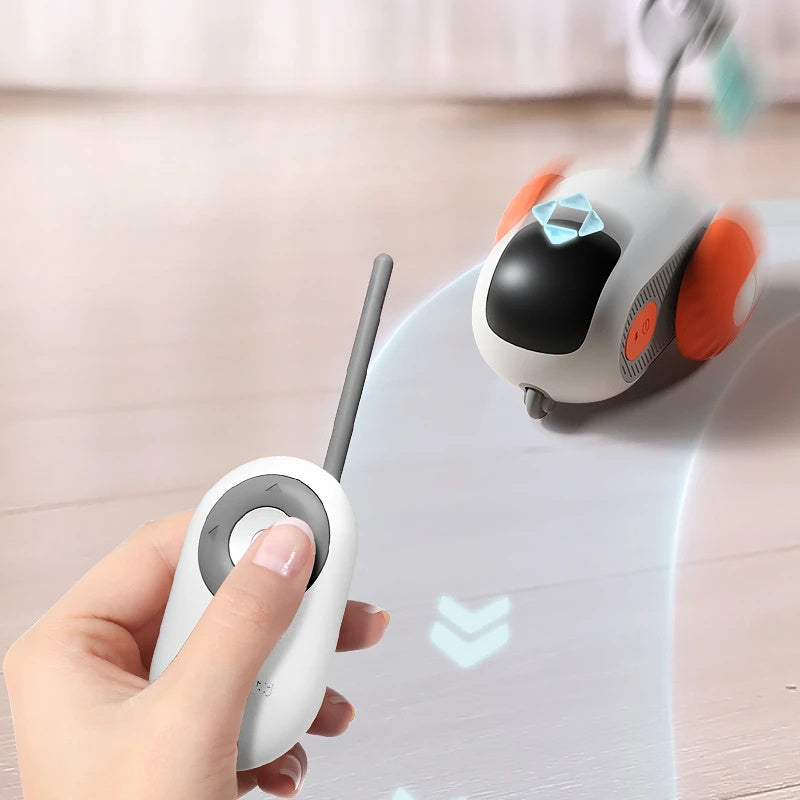Jouet interactif pour chat avec télécommande, voiture USB rechargeable, poursuite automatique, voiture intelligente à déplacement autonome, jouet interactif pour chat, produits pour animaux de compagnie.