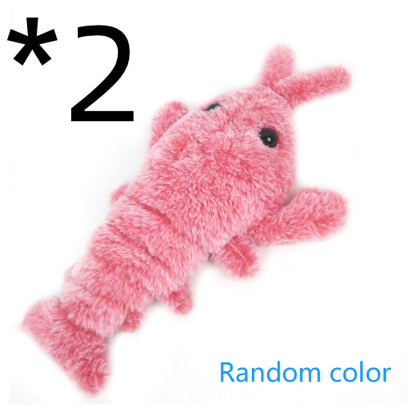 Jouets pour animaux de compagnie, crevette sautante électrique, chargement USB, simulation de homard, jouet en peluche amusant pour chats.