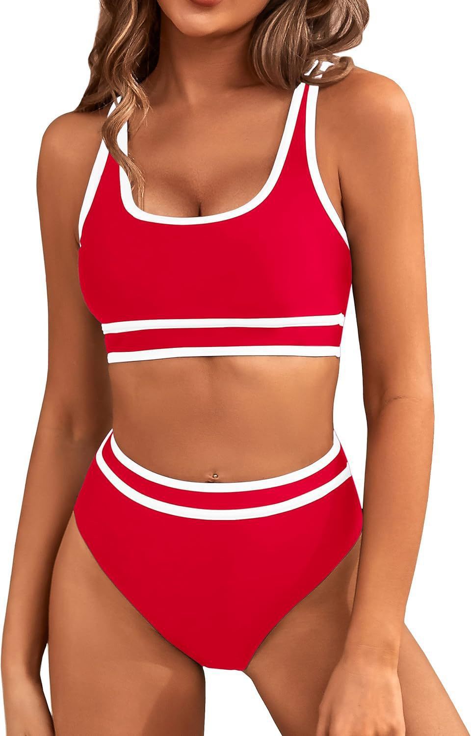 Bikini ajusté de couleurs solides en bikini pour les femmes