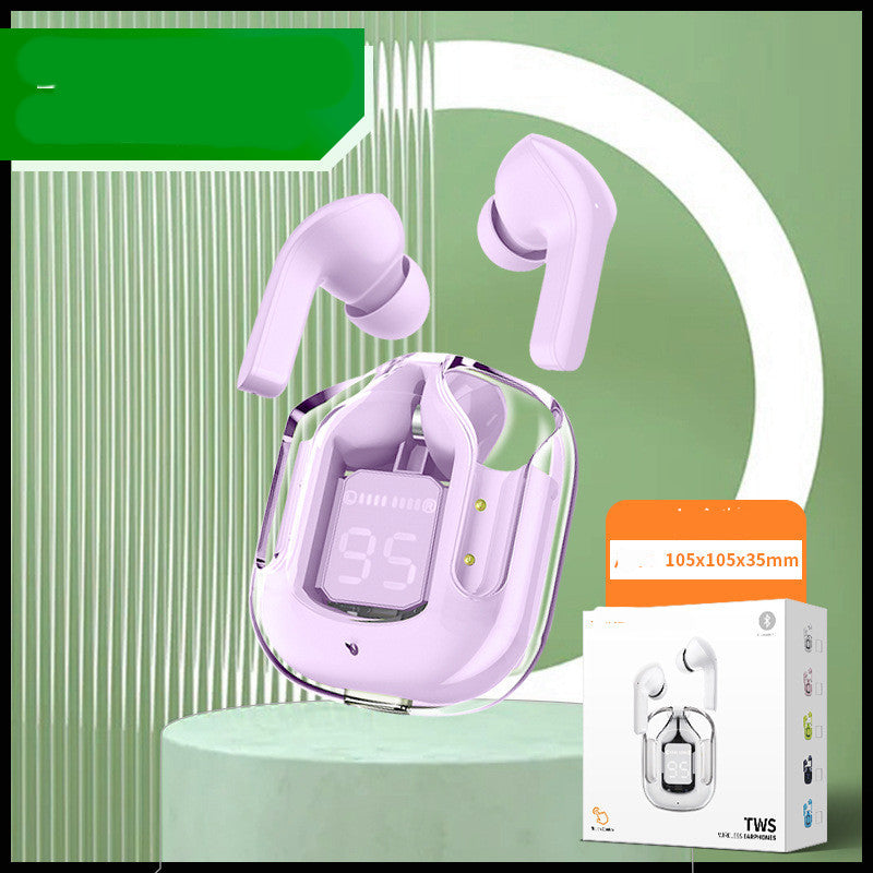 Nouveau mini casque sans fil transparent Bluetooth avec affichage numérique, réduction de bruit ENC, véritable sans fil, musique sportive.