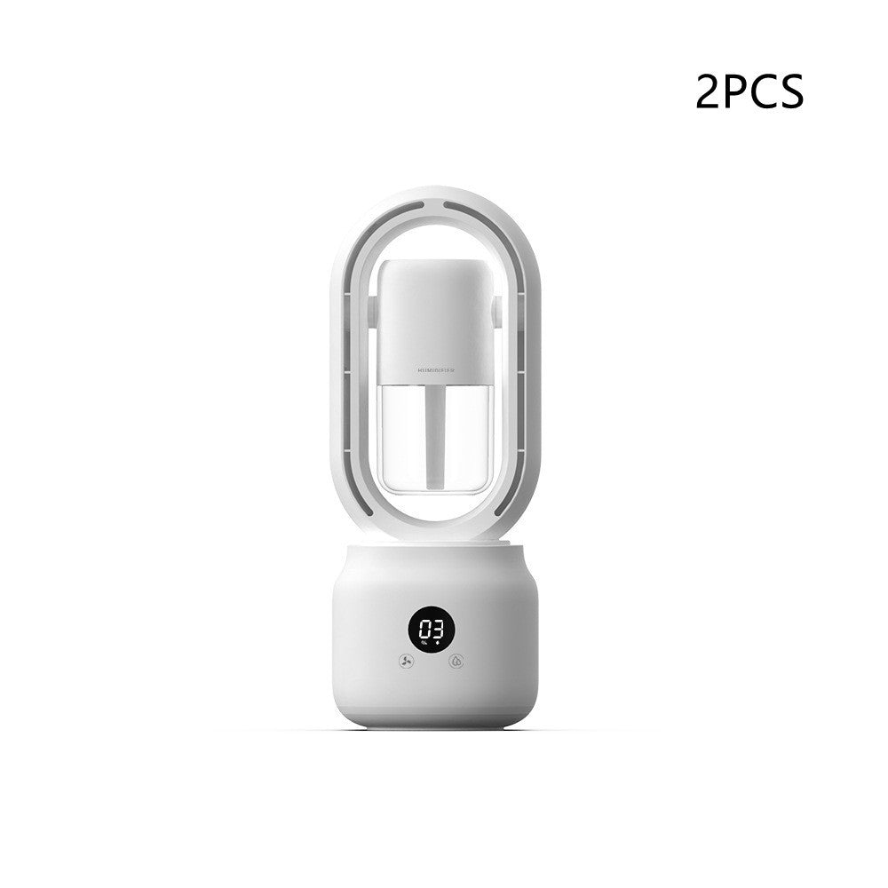 Ventilateur de table électrique à brume d'eau refroidie par l'été, humidificateur d'air portable sans pales, rechargeable par USB, ventilateur sans fil.