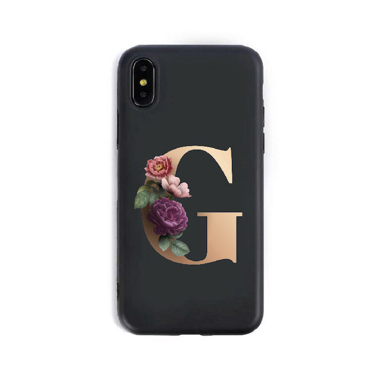 26 étuis de téléphone en silicone de l'alphabet anglais