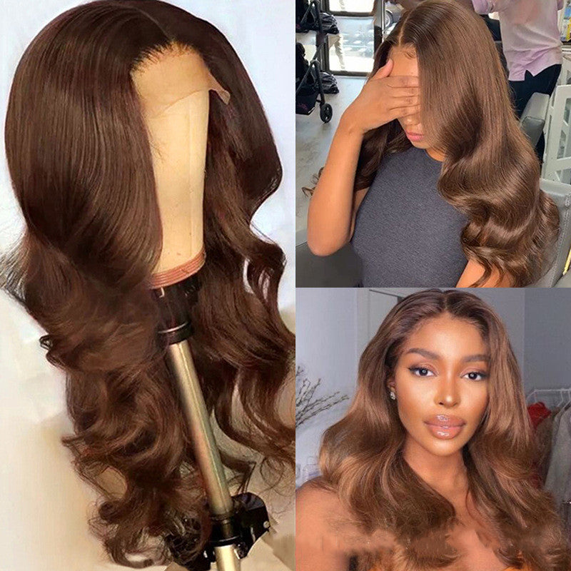 Perruques de cheveux humains de couleur marron Perruque de cheveux humains