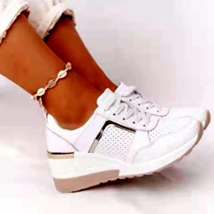 Baskets à plateforme et talon compensé, chaussures décontractées à lacets et maille - KaoKao