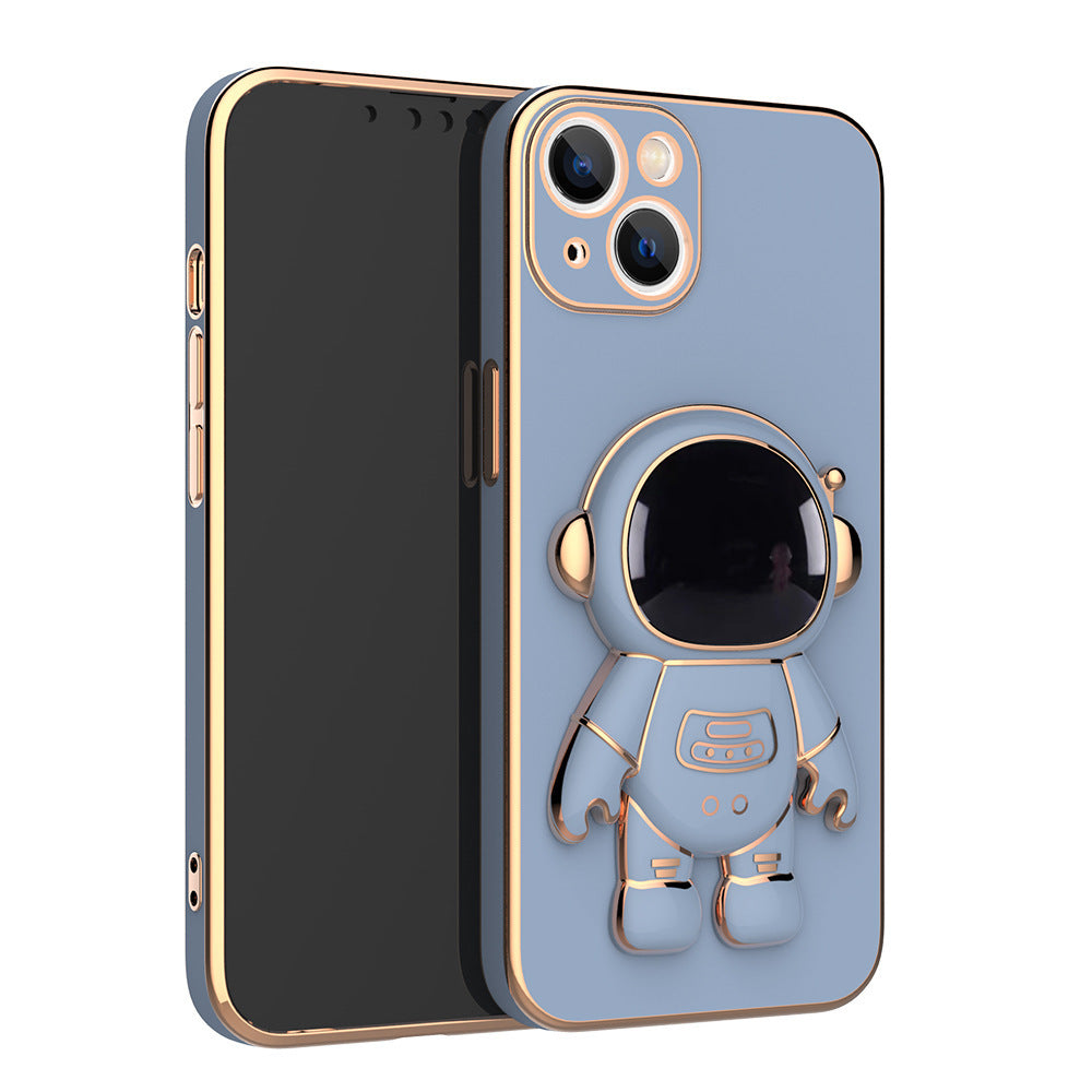 Coque de téléphone d'astronaute 3D avec support de plaquage électrolytique antichute.