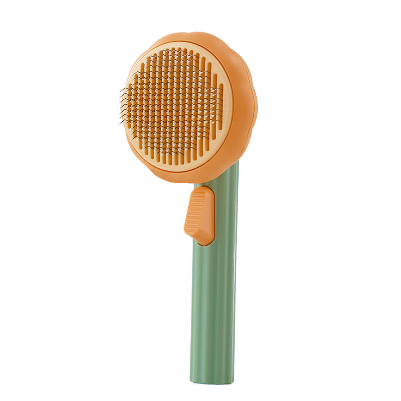 Nouvelle brosse pour chat à poils, vente chaude, peigne en acier inoxydable à main, auto-nettoyant, boucleur pour l'élimination des poils.