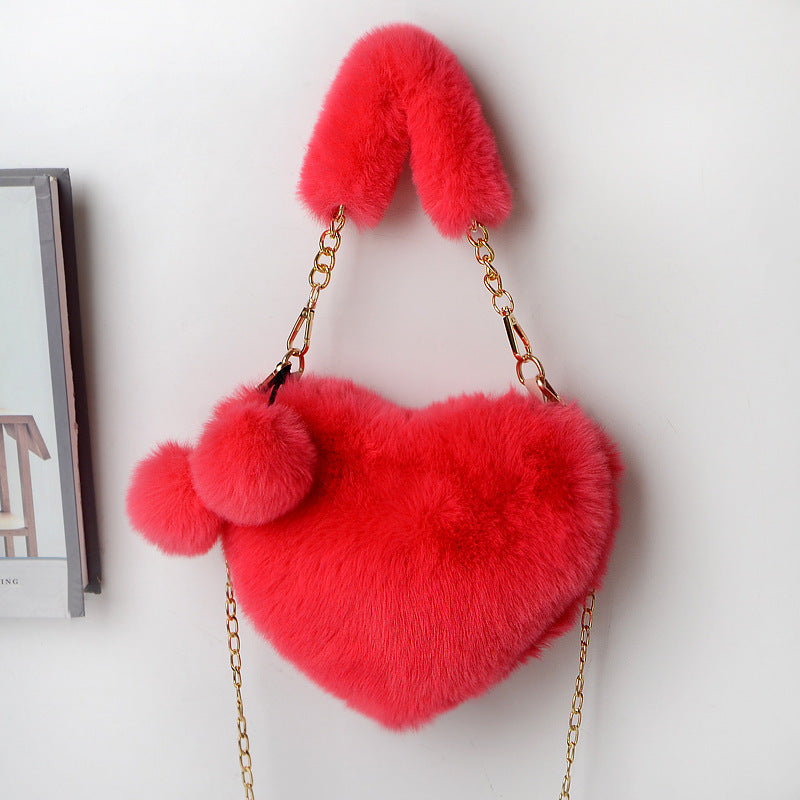Sacs d'amour en peluche douce pour femmes, sac de fête de la Saint-Valentin.