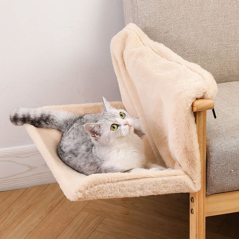 Hamac en forme de L en peluche pour chat, nid suspendu pour chat, produits pour animaux de compagnie