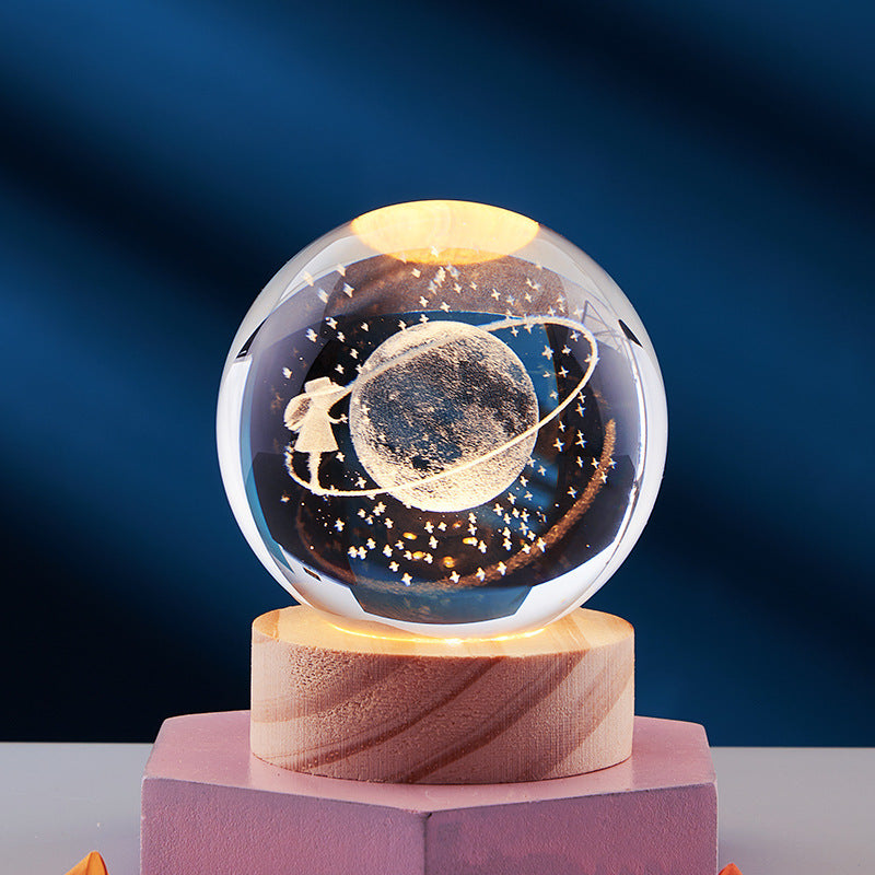 Lampe de nuit en forme de système solaire sculpté en 3D, lumineuse, idéale pour la chambre à coucher, cadeau de festival et pour les enfants.