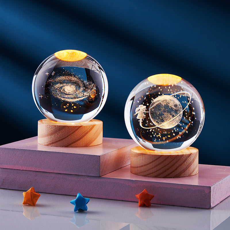 Lampe de nuit en forme de système solaire sculpté en 3D, lumineuse, idéale pour la chambre à coucher, cadeau de festival et pour les enfants.