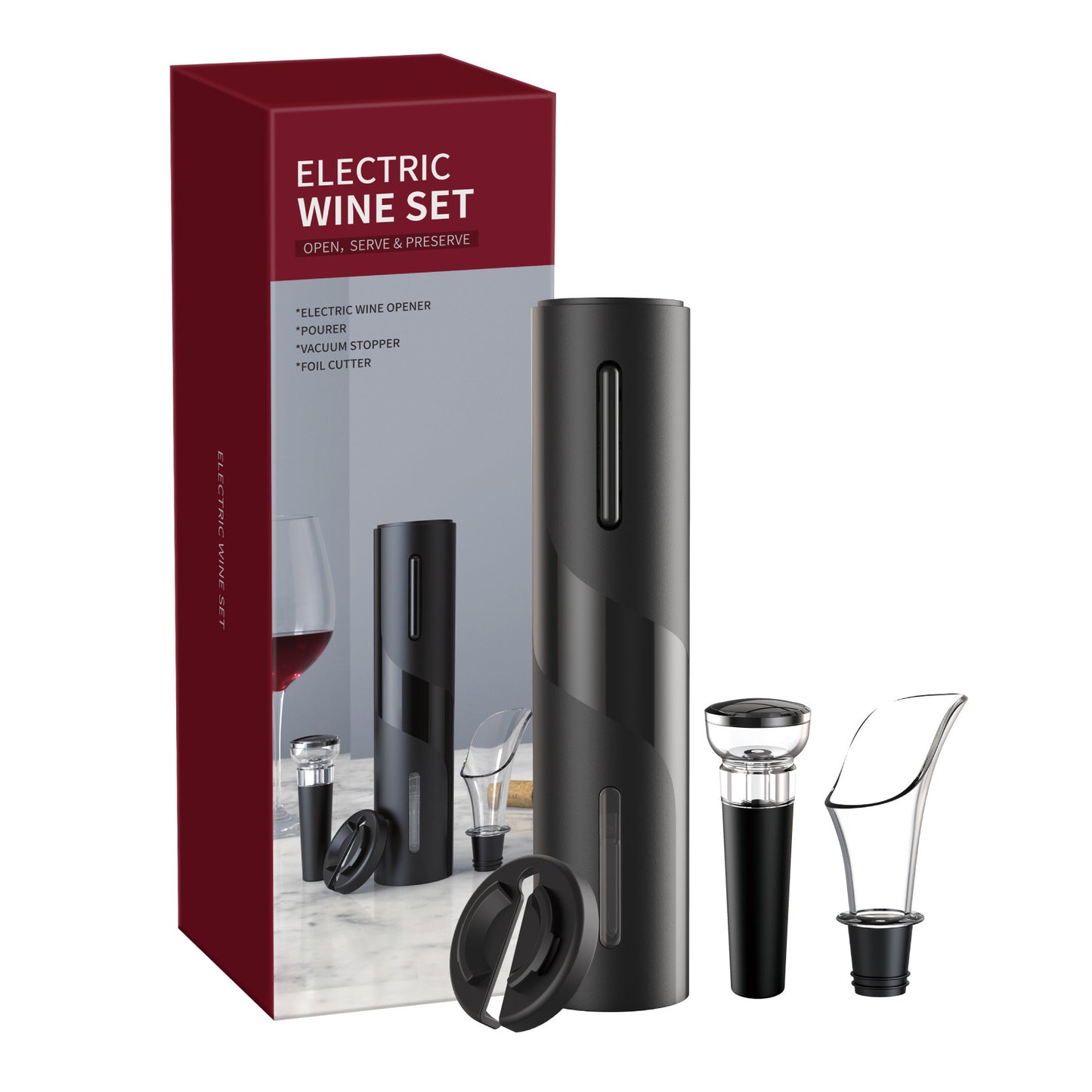 Ouvre-bouteille électronique Qier en plastique rechargeable par USB pour vin