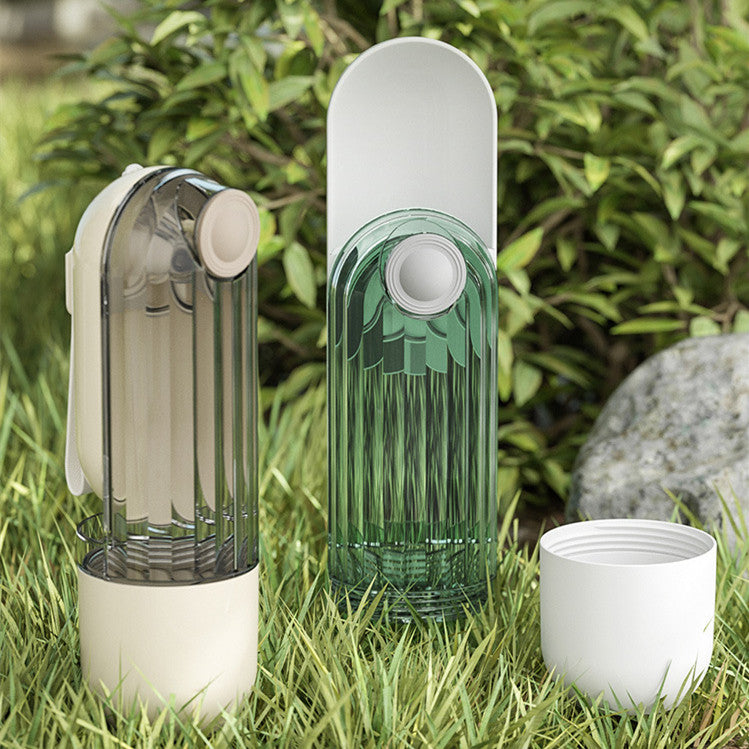 Gobelet d'eau pour animaux 2 en 1, design segmenté, vert, portable pour la promenade des chiens, fournitures d'alimentation pour chiens, accessoires pour animaux, distributeur d'eau pour chiens, produits pour animaux.
