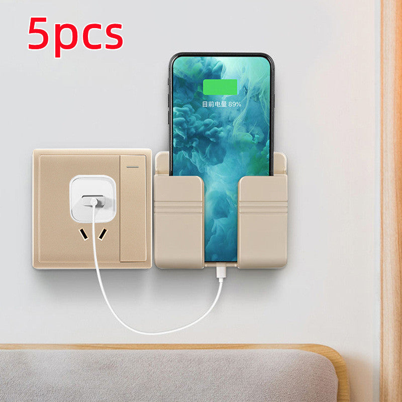 Support de rangement pour téléphone mobile avec chargeur, boîte de rangement adhésive sans perçage.