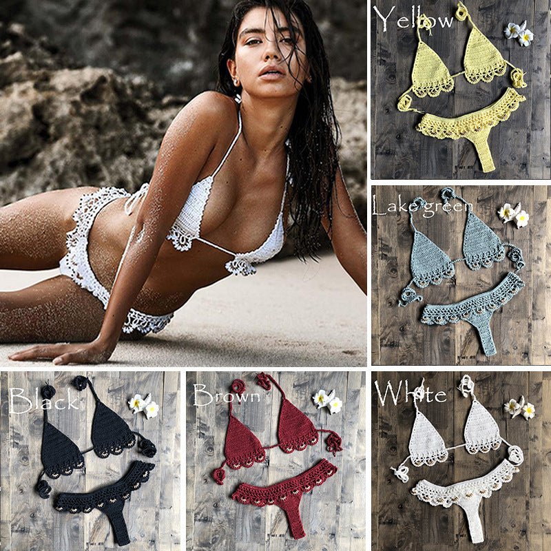 Bikini de plage, accessoires faits main, maillot de bain fendu - KaoKao