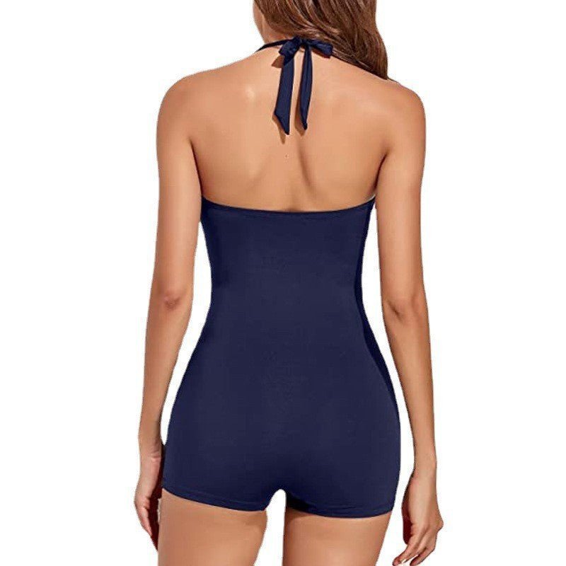 Bikini une pièce boxer couleur pure pour femme - KaoKao