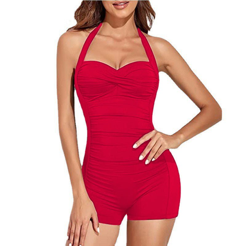 Bikini une pièce boxer couleur pure pour femme - KaoKao
