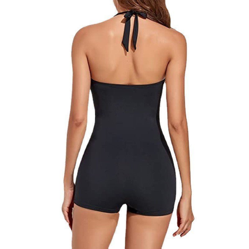 Bikini une pièce boxer couleur pure pour femme - KaoKao