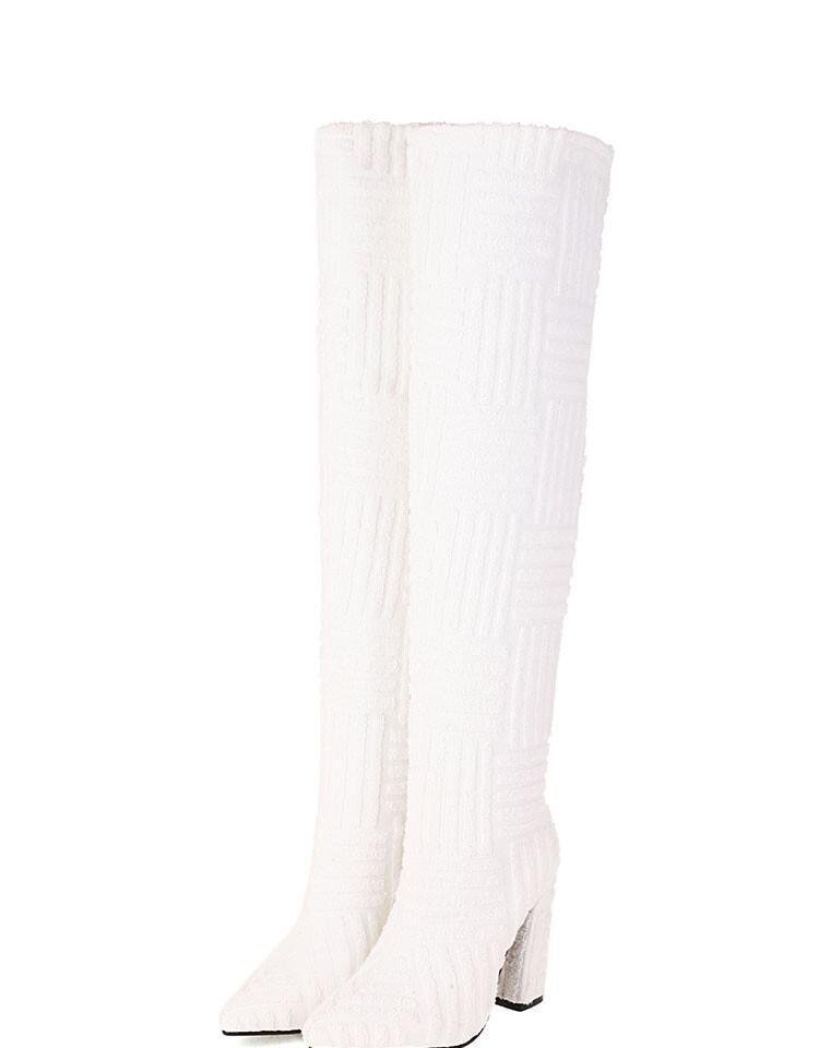 Bottes de serviette thermique sexy à bout pointu grande taille - KaoKao