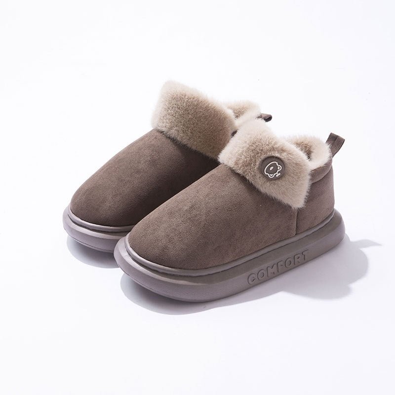 Bottes d'hiver à plateforme avec talon, pantoufles en coton couvertes pour femmes, nouvelles. - KaoKao