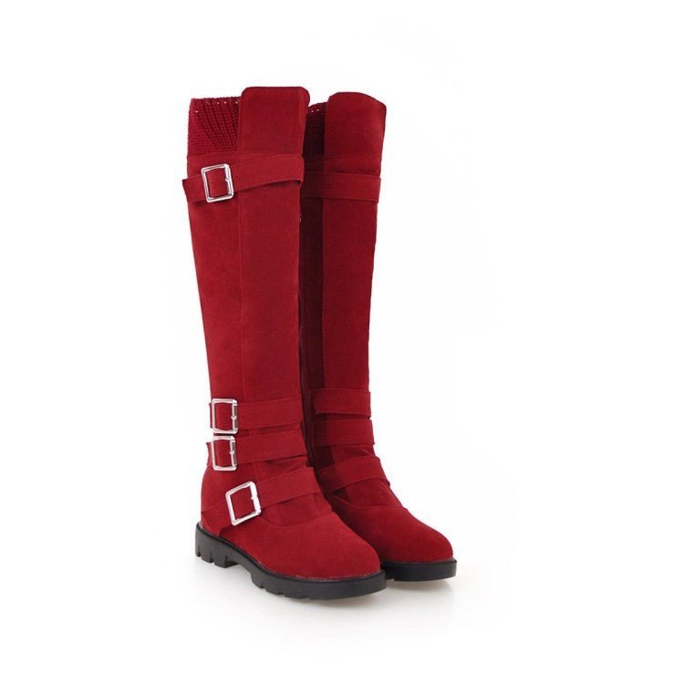 Bottes hautes Martin pour femmes avec boucle de ceinture britannique - KaoKao