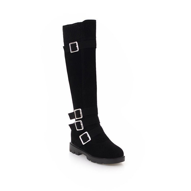 Bottes hautes Martin pour femmes avec boucle de ceinture britannique - KaoKao