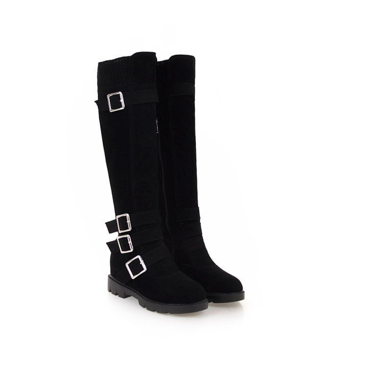 Bottes hautes Martin pour femmes avec boucle de ceinture britannique - KaoKao