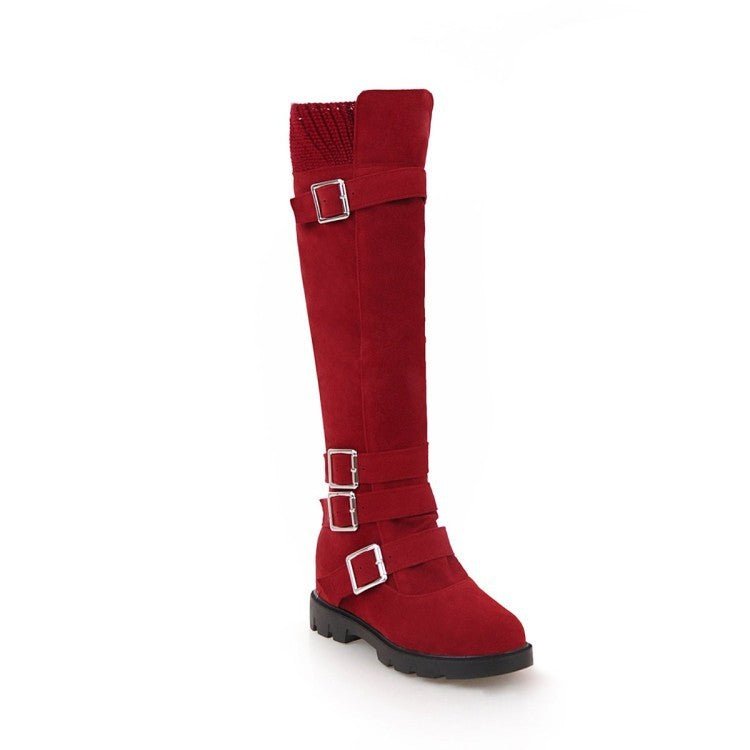 Bottes hautes Martin pour femmes avec boucle de ceinture britannique - KaoKao