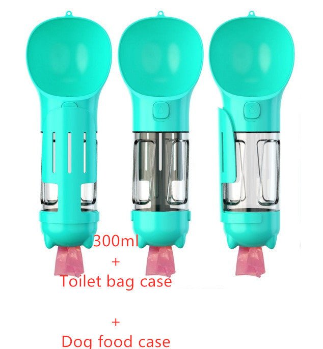 Bouteille d'eau pour animaux de compagnie avec distributeur, bol, sac poubelle, rangement, portable, voyage en extérieur, 3 en 1 pour chien. - KaoKao