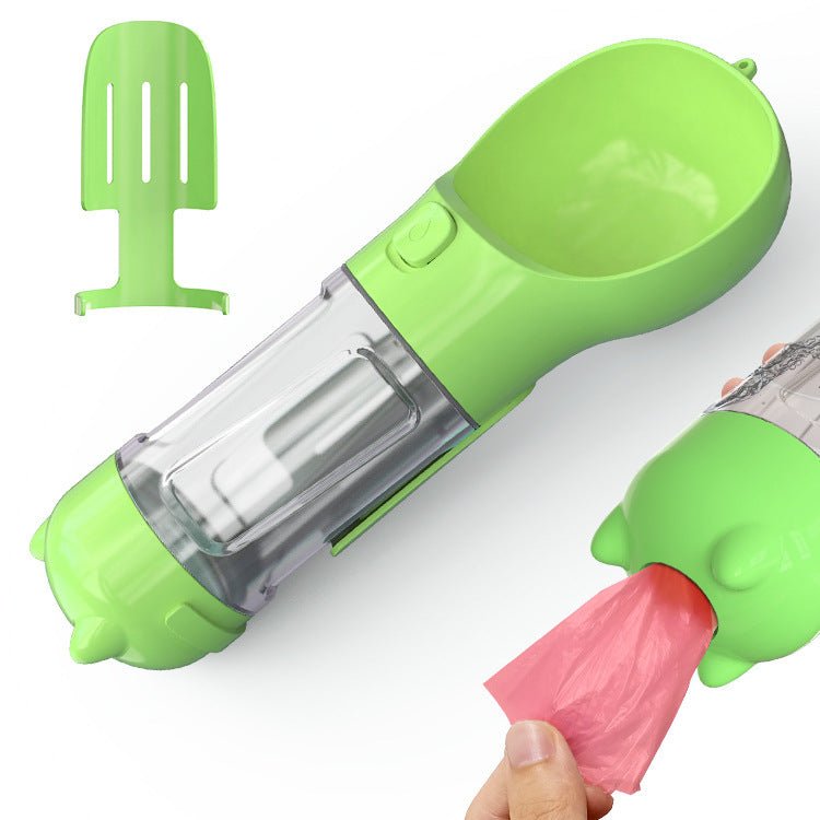 Bouteille d'eau pour animaux de compagnie avec distributeur, bol, sac poubelle, rangement, portable, voyage en extérieur, 3 en 1 pour chien. - KaoKao
