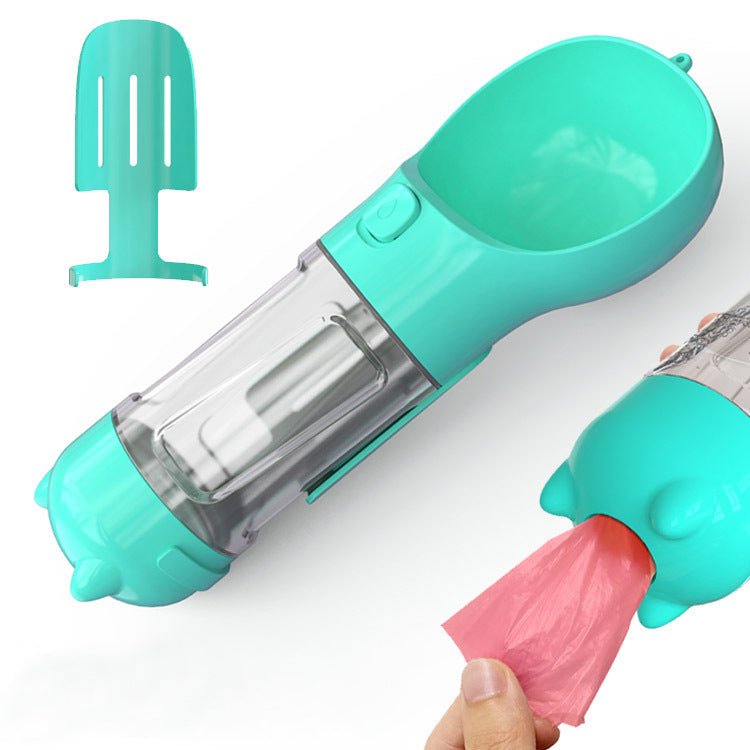 Bouteille d'eau pour animaux de compagnie avec distributeur, bol, sac poubelle, rangement, portable, voyage en extérieur, 3 en 1 pour chien. - KaoKao