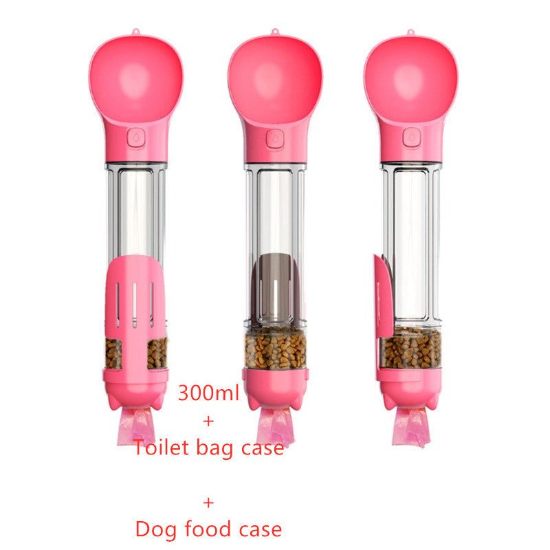 Bouteille d'eau pour animaux de compagnie avec distributeur, bol, sac poubelle, rangement, portable, voyage en extérieur, 3 en 1 pour chien. - KaoKao