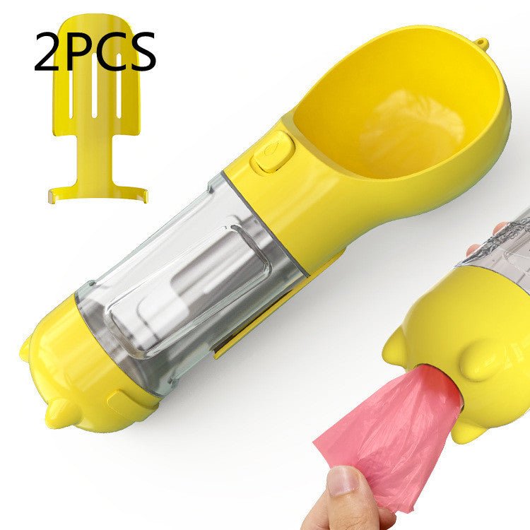 Bouteille d'eau pour animaux de compagnie avec distributeur, bol, sac poubelle, rangement, portable, voyage en extérieur, 3 en 1 pour chien. - KaoKao
