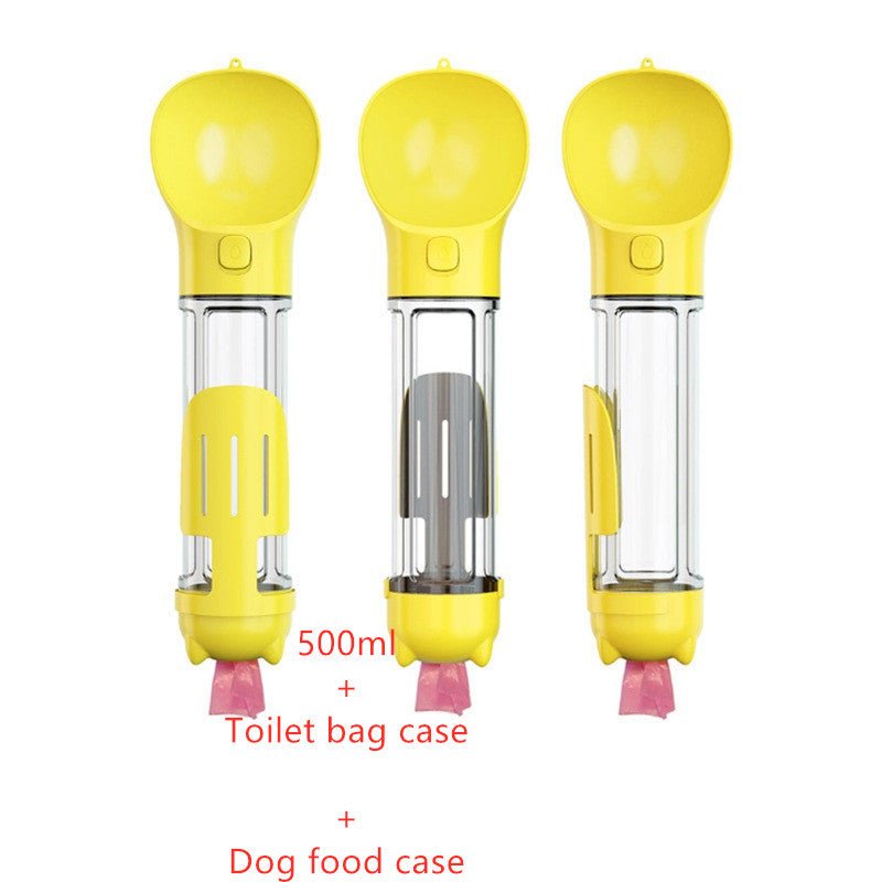 Bouteille d'eau pour animaux de compagnie avec distributeur, bol, sac poubelle, rangement, portable, voyage en extérieur, 3 en 1 pour chien. - KaoKao
