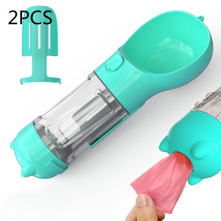 Bouteille d'eau pour animaux de compagnie avec distributeur, bol, sac poubelle, rangement, portable, voyage en extérieur, 3 en 1 pour chien. - KaoKao