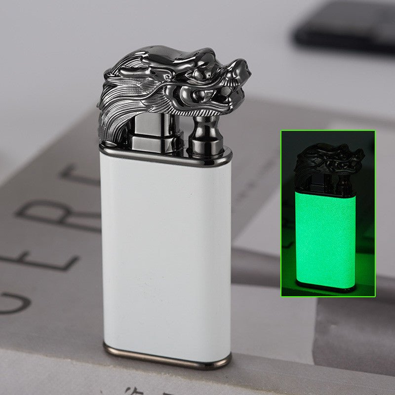 Briquet créatif en métal avec double flamme, résistant au vent, en forme de dauphin, dragon et tigre, briquet gonflable. - KaoKao