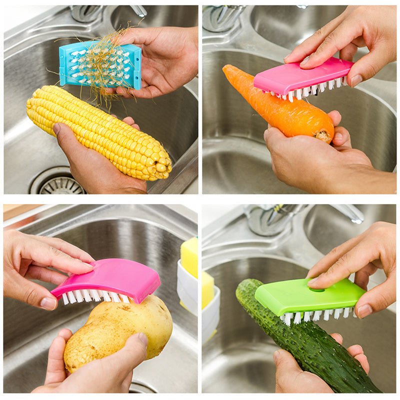 Brosse de nettoyage pour couteau et fourchette créatifs avec brosse de nettoyage pour fruits et légumes, brosse de nettoyage de cuisine avec ventouse. - KaoKao